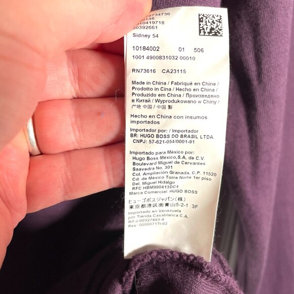 HUGO BOSS 1/4 Zip Pullover Men's XXL Plum Regular Fit *SEE NOTES* Casual - Picture 8 of 9